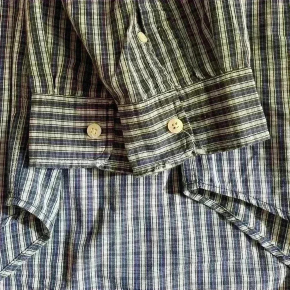 Tommy Jeans | Men’s vintage TH button down long sleeve plaid shirt size medium - Picture 4 of 4